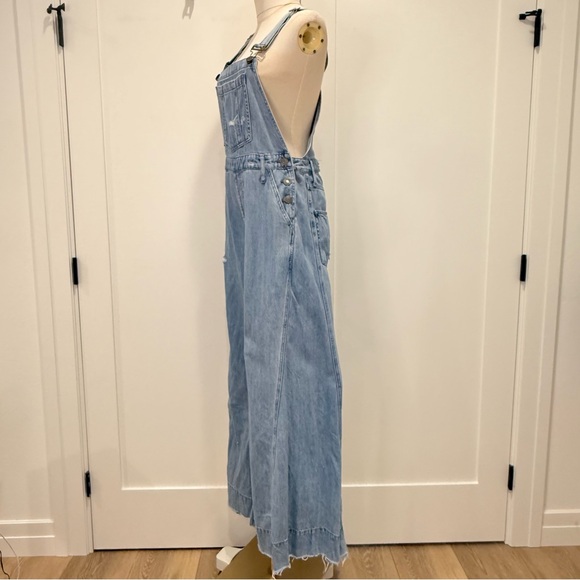 Show Me Your Mumu San Fran Overalls Medium Carolina Blue Flared Festival Boho - Picture 8 of 12